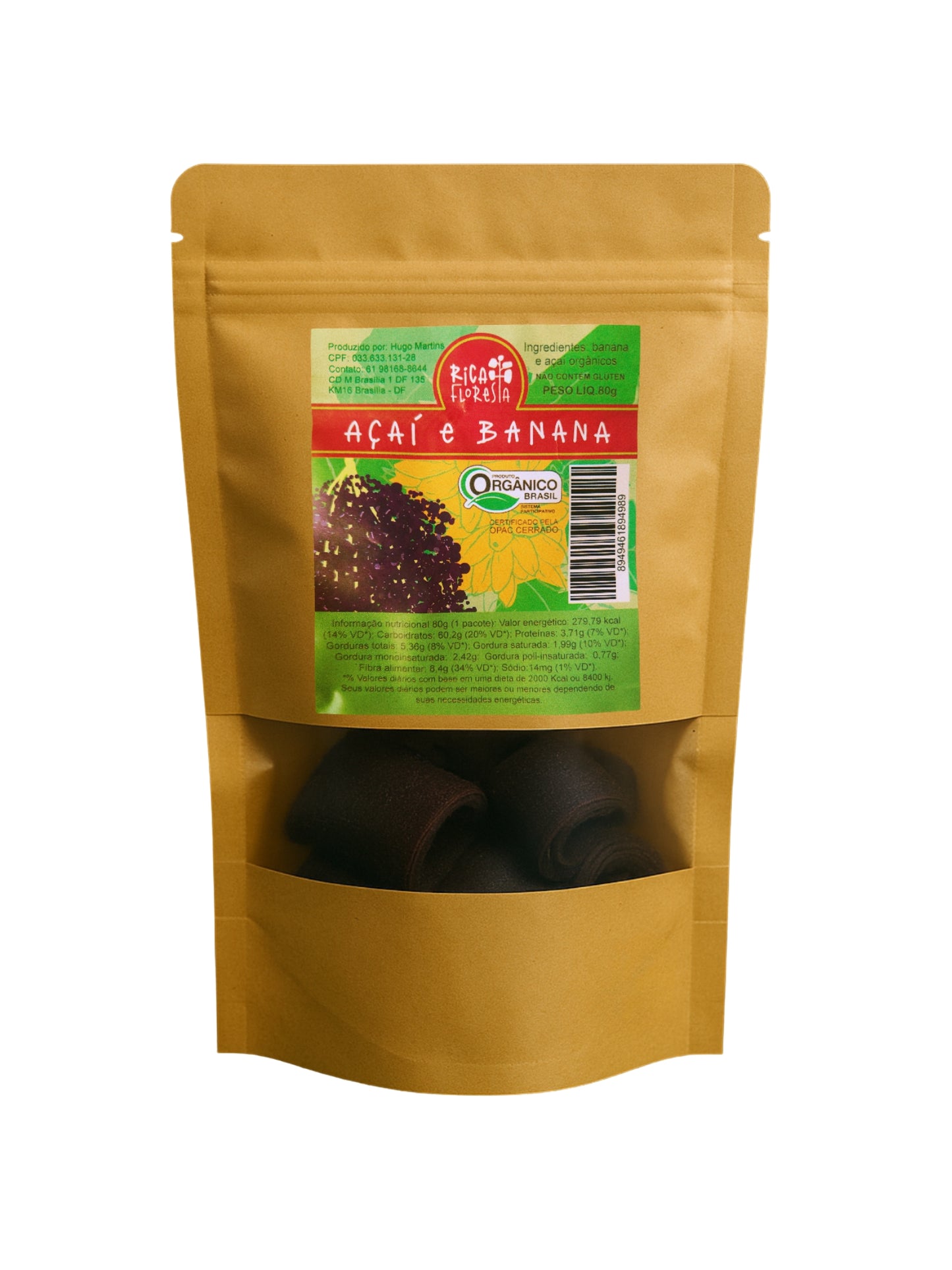 Kit 4 Pacotes | Açaí com Banana Orgânico 80g