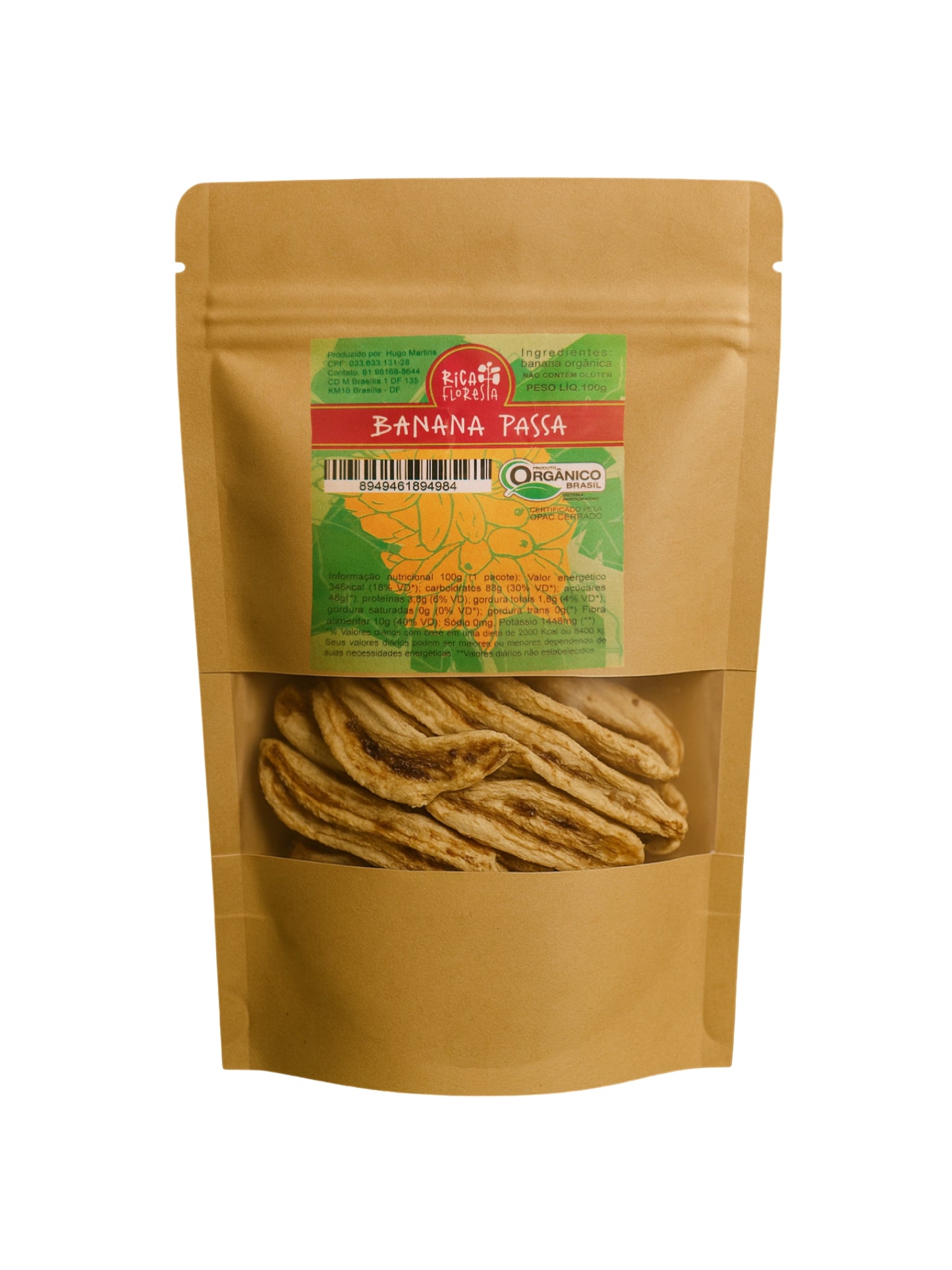 Kit 4 Pacotes | Banana Passa Orgânica 100g