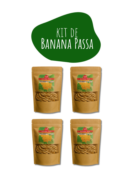 Kit 4 Pacotes | Banana Passa Orgânica 100g