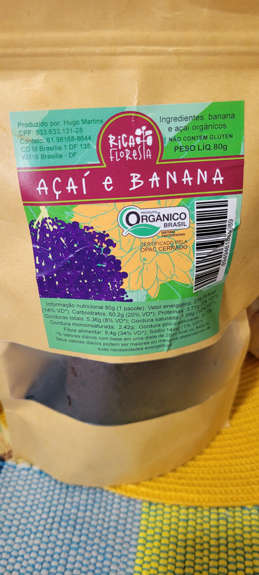 Snack de Açaí com banana desidratado 300g