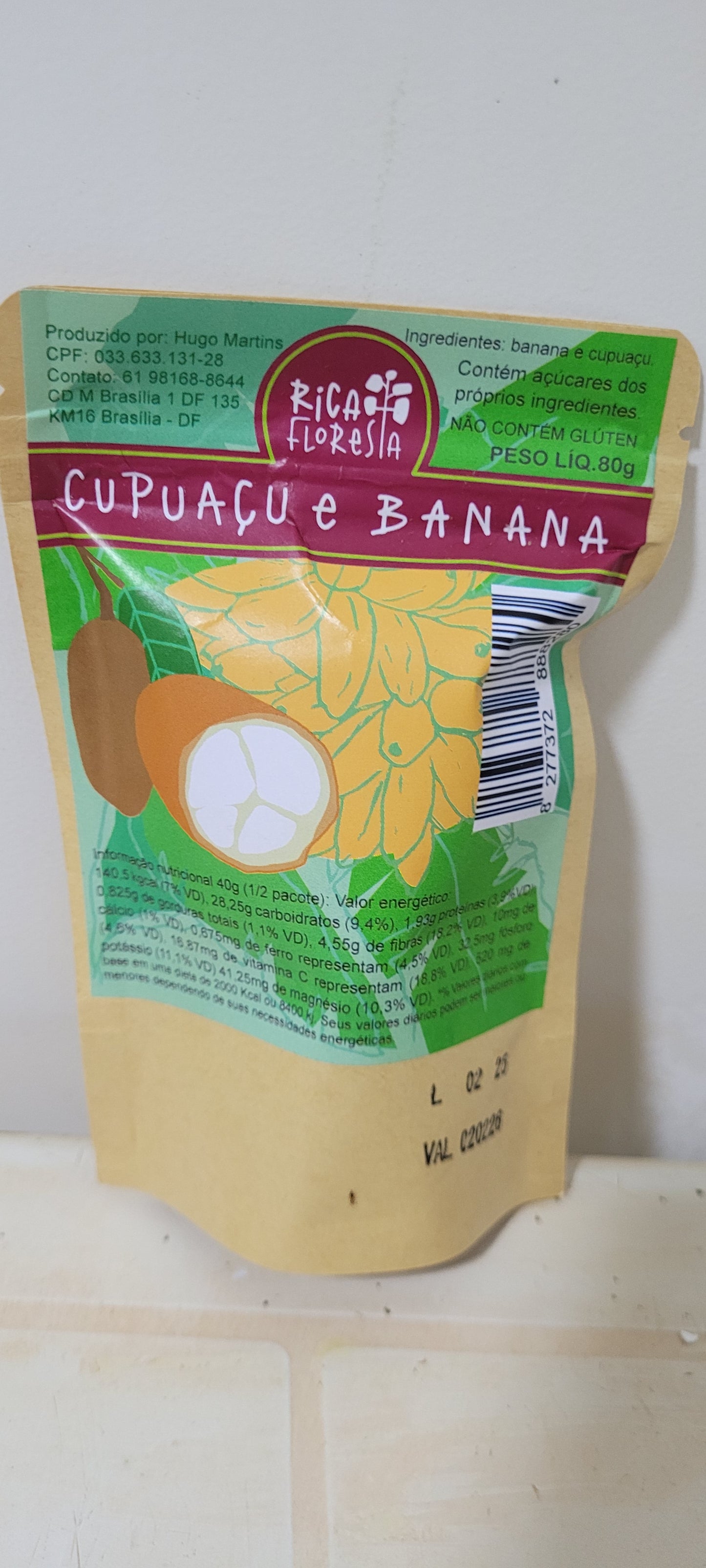 Snack de Cupuaçu com banana desidratado 300g